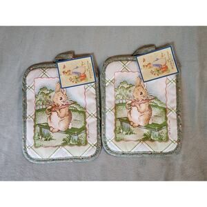 NWT Vintage Cecil Saydah Good Bunny Potholders Set of 2